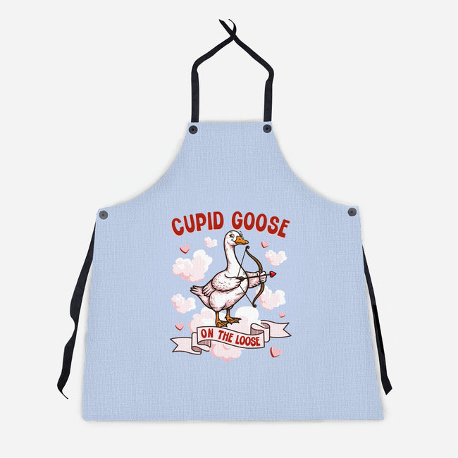 Cupid Goose Valentines Day-Unisex-Kitchen-Apron-The Ginger Effect