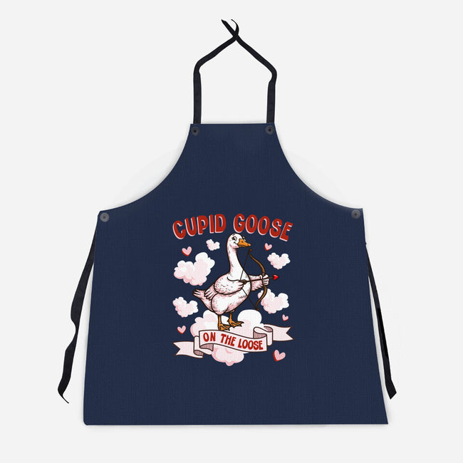 Cupid Goose Valentines Day-Unisex-Kitchen-Apron-The Ginger Effect