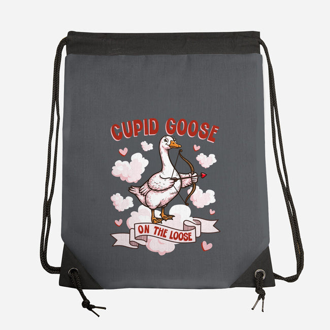 Cupid Goose Valentines Day-None-Drawstring-Bag-The Ginger Effect