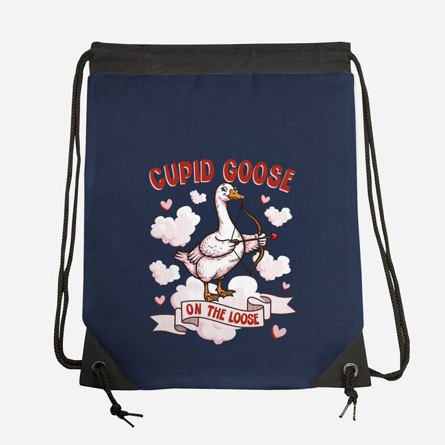 Cupid Goose Valentines Day-None-Drawstring-Bag-The Ginger Effect
