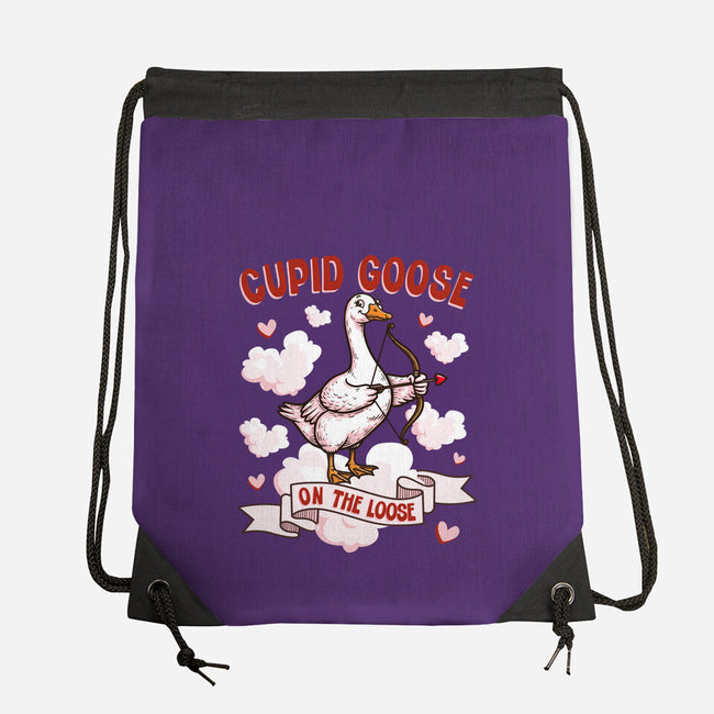Cupid Goose Valentines Day-None-Drawstring-Bag-The Ginger Effect