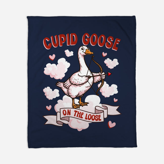 Cupid Goose Valentines Day-None-Fleece-Blanket-The Ginger Effect