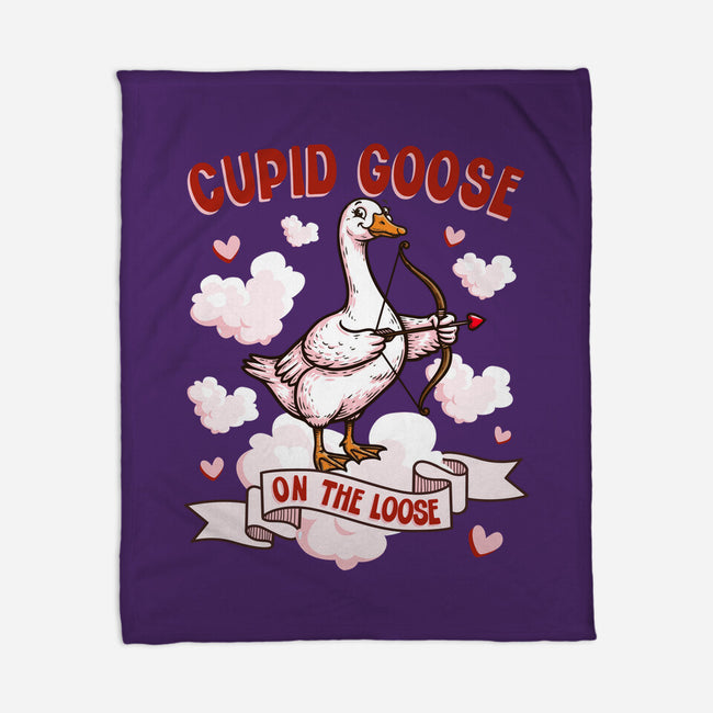 Cupid Goose Valentines Day-None-Fleece-Blanket-The Ginger Effect