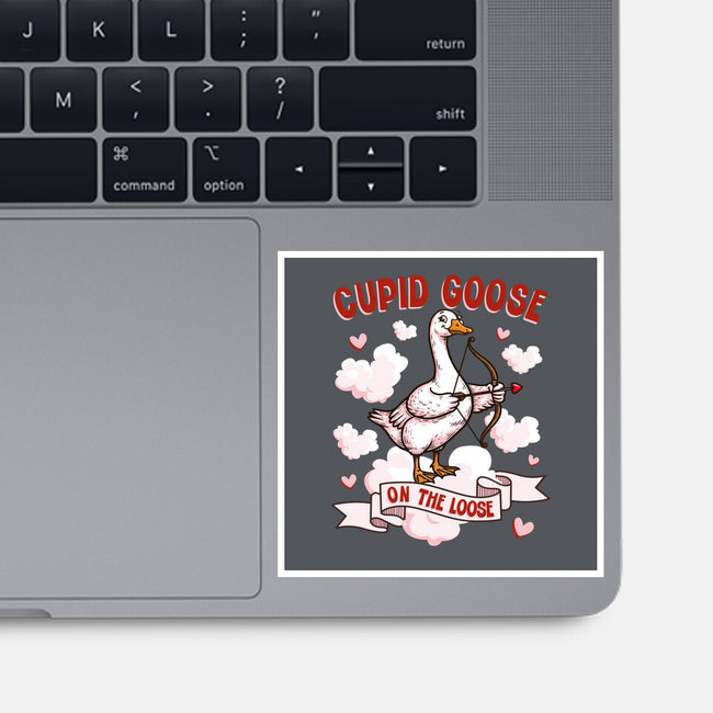 Cupid Goose Valentines Day-None-Glossy-Sticker-The Ginger Effect