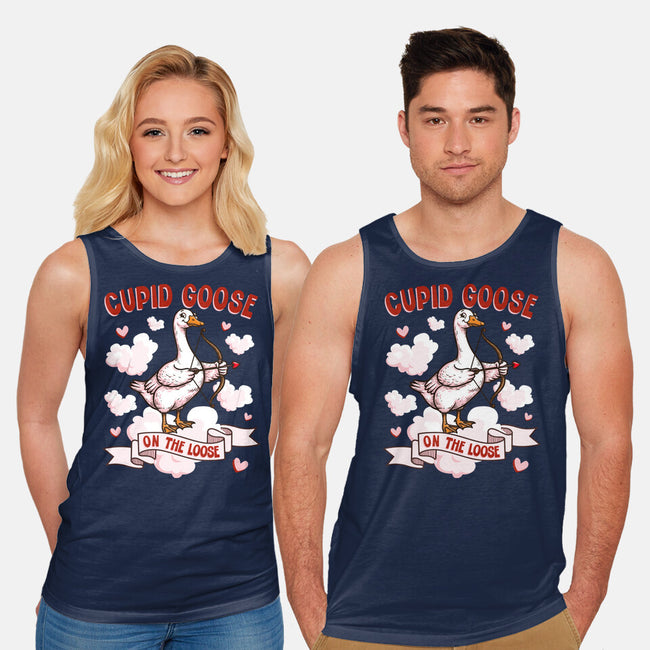 Cupid Goose Valentines Day-Unisex-Basic-Tank-The Ginger Effect