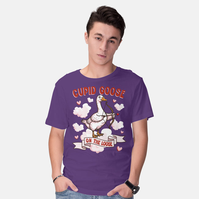 Cupid Goose Valentines Day-Mens-Basic-Tee-The Ginger Effect
