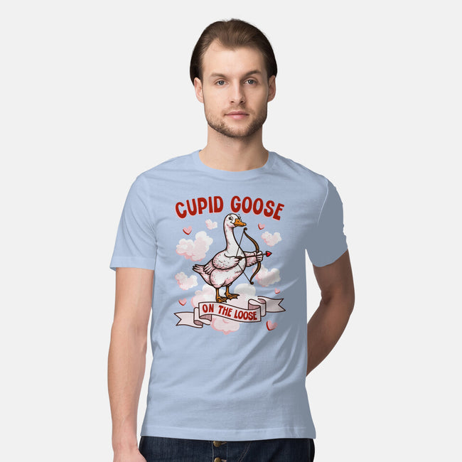 Cupid Goose Valentines Day-Mens-Premium-Tee-The Ginger Effect