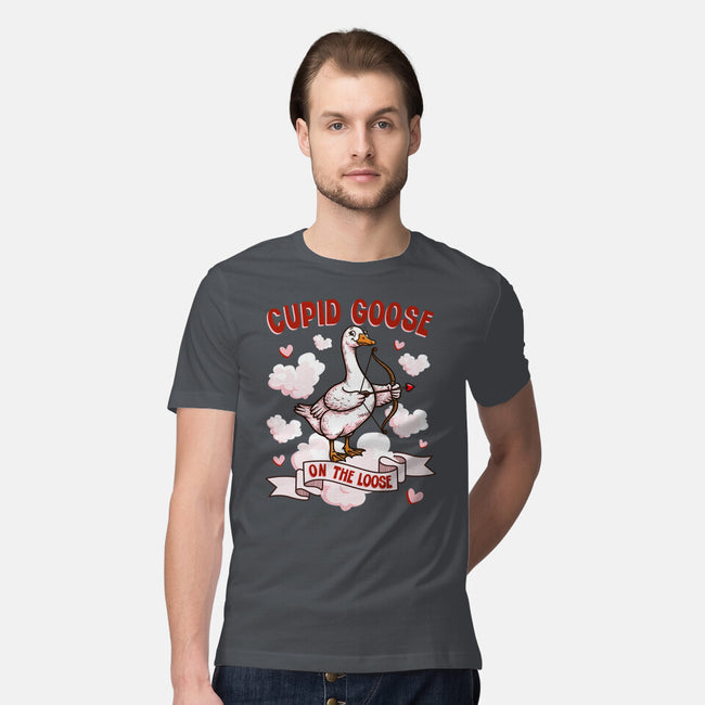 Cupid Goose Valentines Day-Mens-Premium-Tee-The Ginger Effect