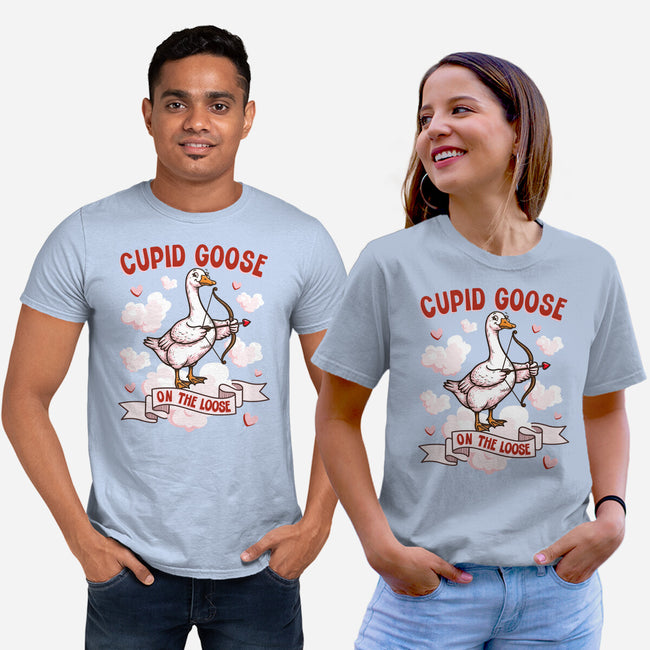 Cupid Goose Valentines Day-Unisex-Basic-Tee-The Ginger Effect