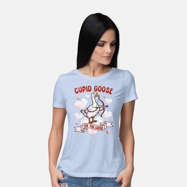 Cupid Goose Valentines Day-Womens-Basic-Tee-The Ginger Effect