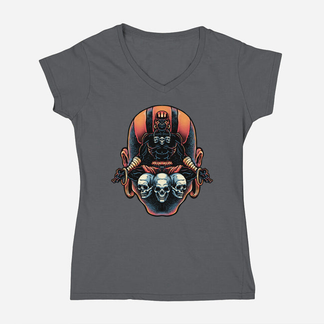 Master Of The Yoga Flame-Womens-V-Neck-Tee-glitchygorilla