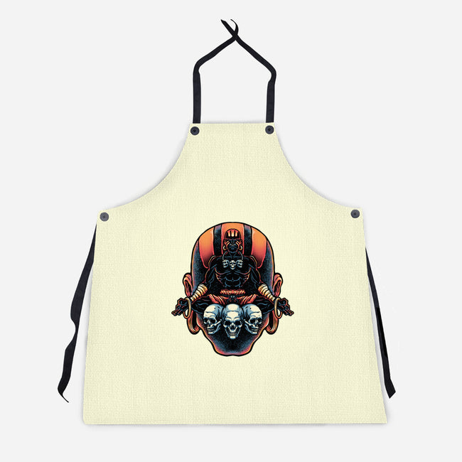 Master Of The Yoga Flame-Unisex-Kitchen-Apron-glitchygorilla