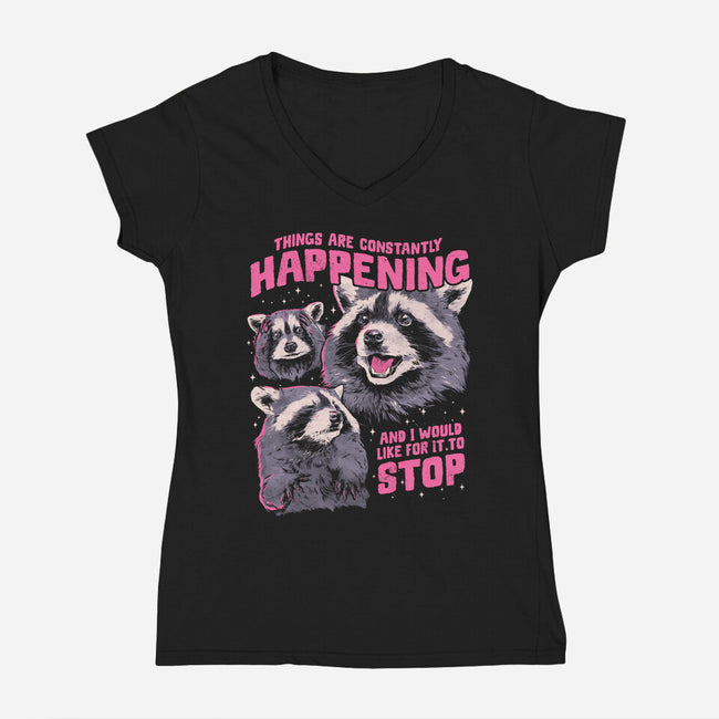 Things Are Constantly Happening-Womens-V-Neck-Tee-eduely