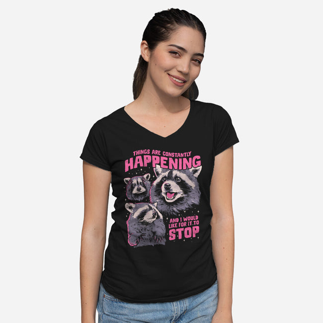 Things Are Constantly Happening-Womens-V-Neck-Tee-eduely