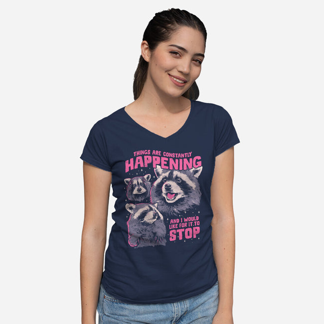 Things Are Constantly Happening-Womens-V-Neck-Tee-eduely
