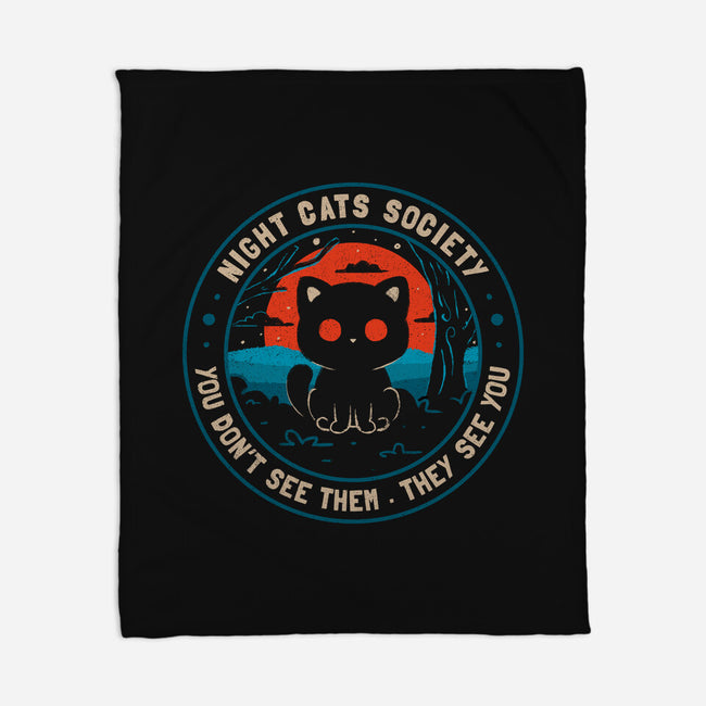 Night Cats Society-None-Fleece-Blanket-koalastudio