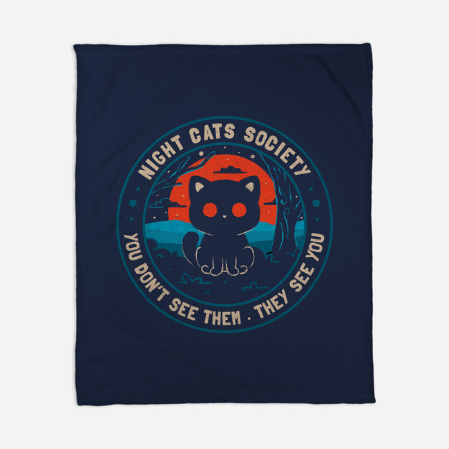 Night Cats Society-None-Fleece-Blanket-koalastudio
