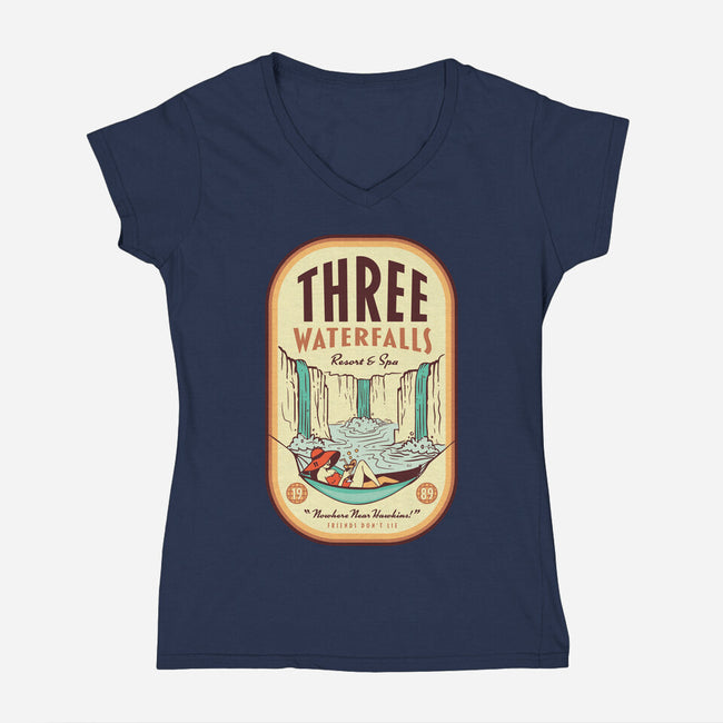 Three Waterfalls-Womens-V-Neck-Tee-hbdesign