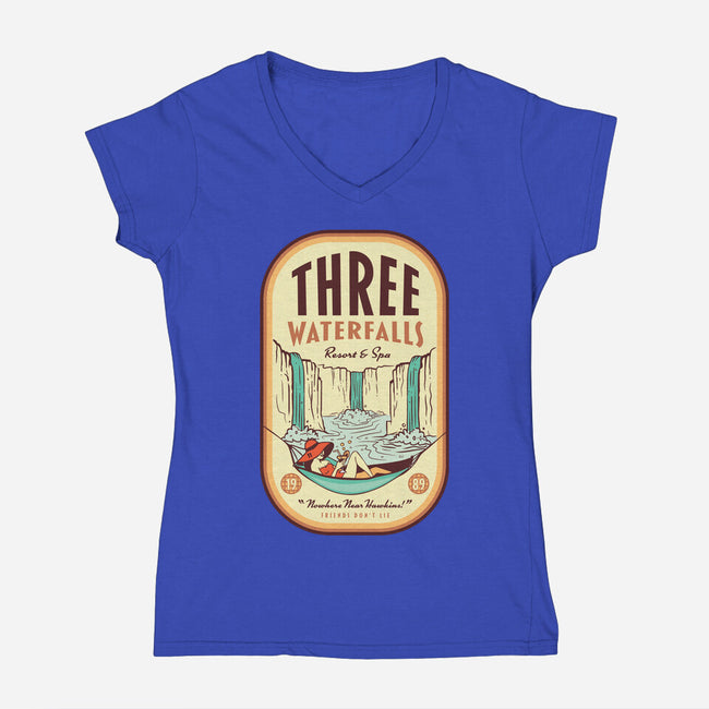 Three Waterfalls-Womens-V-Neck-Tee-hbdesign