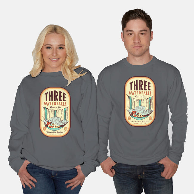 Three Waterfalls-Unisex-Crew Neck-Sweatshirt-hbdesign