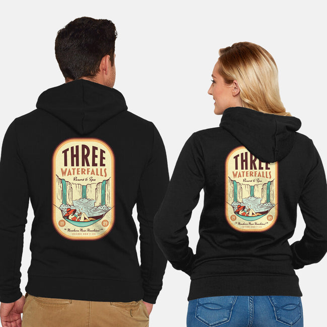 Three Waterfalls-Unisex-Zip-Up-Sweatshirt-hbdesign