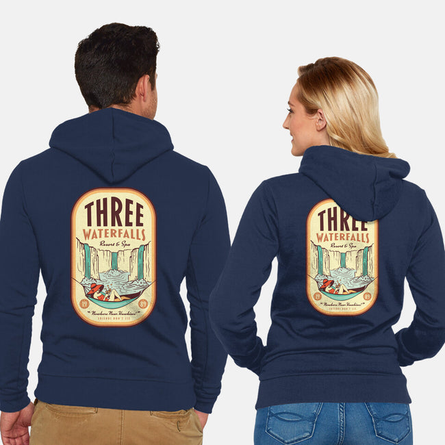 Three Waterfalls-Unisex-Zip-Up-Sweatshirt-hbdesign