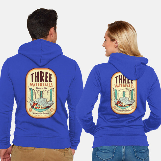 Three Waterfalls-Unisex-Zip-Up-Sweatshirt-hbdesign