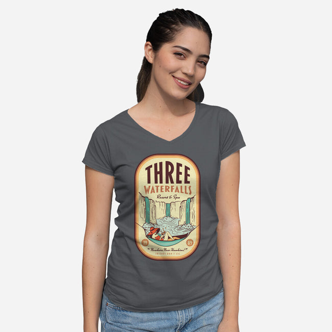 Three Waterfalls-Womens-V-Neck-Tee-hbdesign