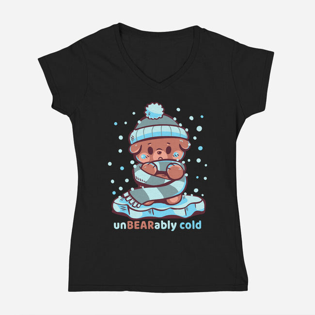 Unbearably Cold-Womens-V-Neck-Tee-TechraNova