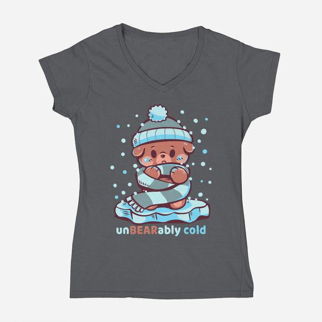Unbearably Cold-Womens-V-Neck-Tee-TechraNova