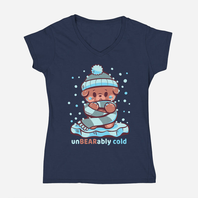 Unbearably Cold-Womens-V-Neck-Tee-TechraNova