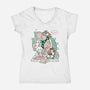 Pizza Break-Womens-V-Neck-Tee-Henrique Torres