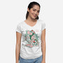 Pizza Break-Womens-V-Neck-Tee-Henrique Torres