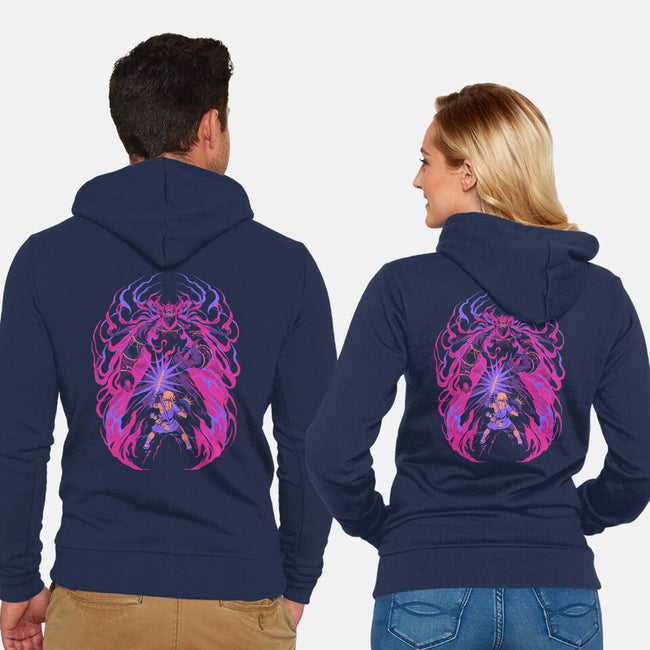 Light Against The Demon King-Unisex-Zip-Up-Sweatshirt-ilustrata