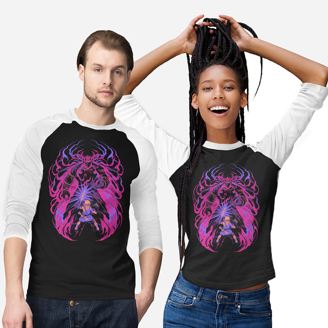 Light Against The Demon King-Unisex-Baseball-Tee-ilustrata