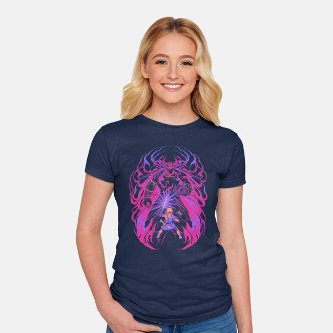 Light Against The Demon King-Womens-Fitted-Tee-ilustrata