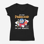 Paranoid Penguin-Womens-V-Neck-Tee-NemiMakeit