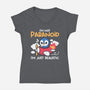 Paranoid Penguin-Womens-V-Neck-Tee-NemiMakeit