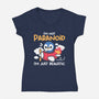 Paranoid Penguin-Womens-V-Neck-Tee-NemiMakeit
