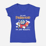 Paranoid Penguin-Womens-V-Neck-Tee-NemiMakeit