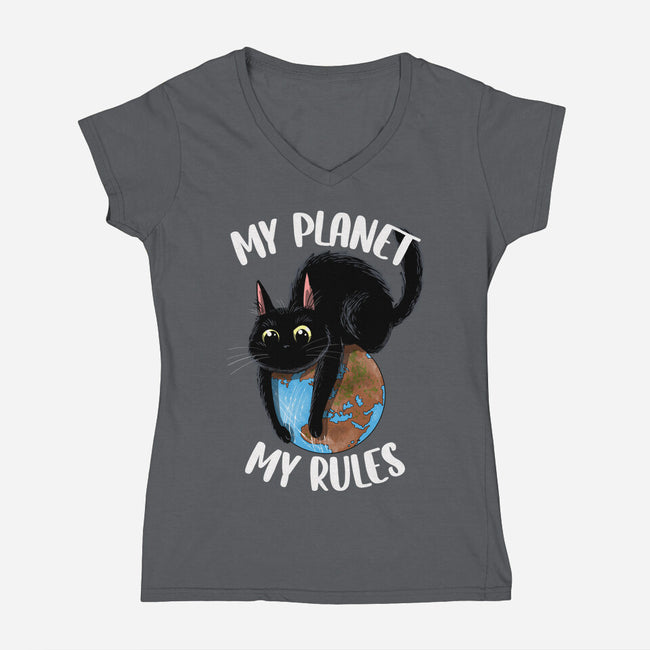 My Rules-Womens-V-Neck-Tee-zascanauta