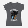 My Rules-Womens-V-Neck-Tee-zascanauta
