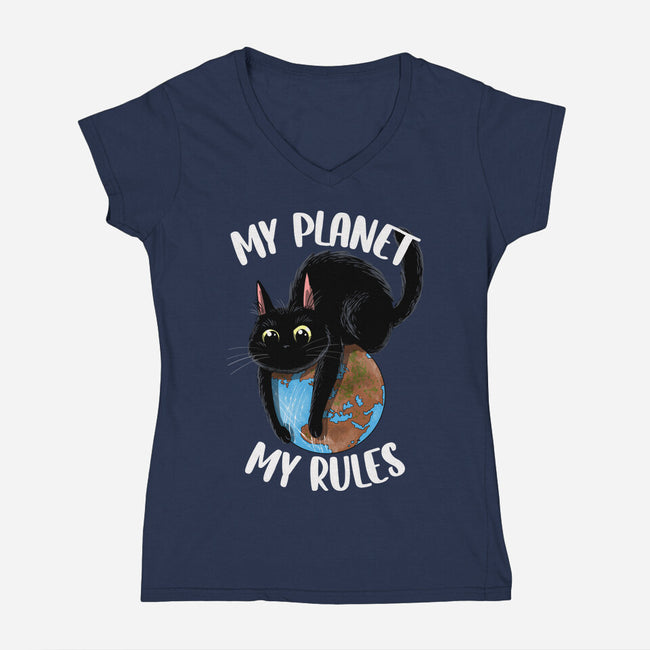 My Rules-Womens-V-Neck-Tee-zascanauta