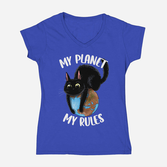 My Rules-Womens-V-Neck-Tee-zascanauta