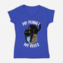 My Rules-Womens-V-Neck-Tee-zascanauta