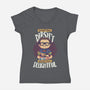 Sometimes Delightful-Womens-V-Neck-Tee-Geekydog