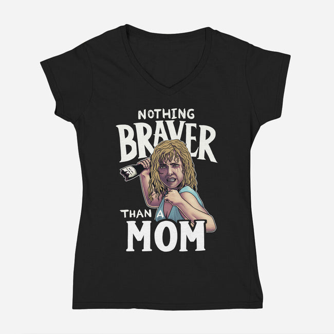 Nothing Braver-Womens-V-Neck-Tee-Geekydog