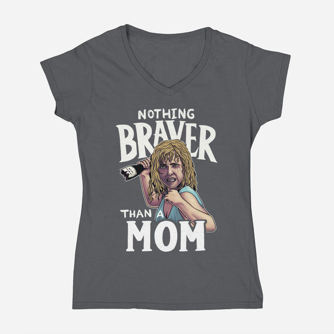 Nothing Braver-Womens-V-Neck-Tee-Geekydog