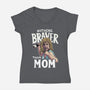 Nothing Braver-Womens-V-Neck-Tee-Geekydog