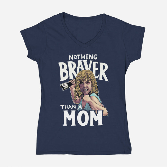 Nothing Braver-Womens-V-Neck-Tee-Geekydog